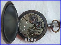 Omega Pocket Watch open face gun case 48,5 mm. In diameter