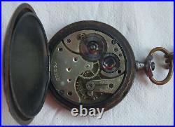 Omega Pocket Watch open face gun case 48,5 mm. In diameter