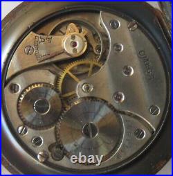 Omega Pocket watch open face gun case 46,5 mm. In diameter