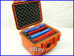 Orange Pelican 1300 custom 3 pistol handgun foam gun Travel case + nameplate