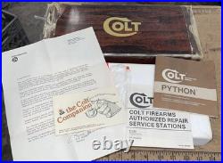 Original 1970's Colt Python Box, Styrofoam, Papers and Manual, 6 Blue Magnum