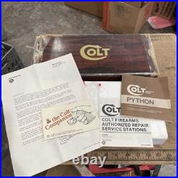 Original 1970's Colt Python Box, Styrofoam, Papers and Manual, 6 Blue Magnum