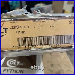 Original 1970's Colt Python Box, Styrofoam, Papers and Manual, 6 Blue Magnum