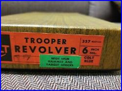 Original Colt Box Trooper Revolver 357 Model with papers Test Target 6 inch blue