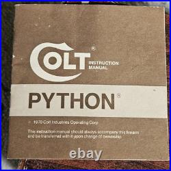 Original Vintage Colt Woodgrain Python Box, styrofoam, Manual Fits up to 6 More