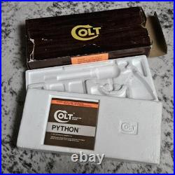 Original Vintage Colt Woodgrain Python Box, styrofoam and Manual