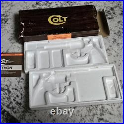 Original Vintage Colt Woodgrain Python Box, styrofoam and Manual