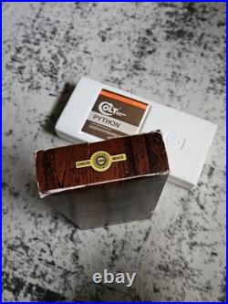 Original Vintage Colt Woodgrain Python Box, styrofoam and Manual