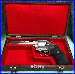 PISTOL GUN PRESENTATION CASE WOOD BOX FOR COLT GRIZZLY PISTOL REVOLVER With6