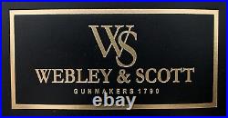 PISTOL GUN PRESENTATION CUSTOM DISPLAY CASE BOX LABEL for WEBLEY & SCOTT shotgun