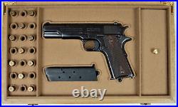 PISTOL GUN PRESENTATION CUSTOM DISPLAY CASE BOX for COLT m1911 government. 45ACP