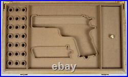 PISTOL GUN PRESENTATION CUSTOM DISPLAY CASE BOX for COLT m1911 government. 45ACP