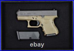PISTOL GUN PRESENTATION CUSTOM DISPLAY CASE BOX for GLOCK 26 cal. 9 x 19 mm Para PISTOL GUN PRESENTATION CUSTOM DISPLAY CASE BOX for GLOCK 26 cal. 9 x 19 mm Para