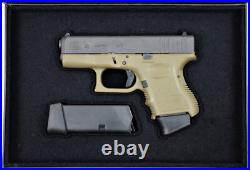 PISTOL GUN PRESENTATION CUSTOM DISPLAY CASE BOX for GLOCK 26 cal. 9mm + 2 ammo PISTOL GUN PRESENTATION CUSTOM DISPLAY CASE BOX for GLOCK 26 cal. 9mm + 2 ammo