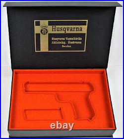 PISTOL GUN PRESENTATION CUSTOM DISPLAY CASE BOX for HUSQVARNA m1907 M07 cal. 9mm