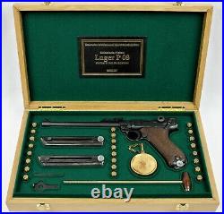 PISTOL GUN PRESENTATION CUSTOM DISPLAY CASE BOX for LUGER P08 ARTILLERY 8 inch