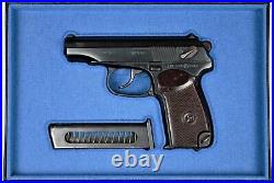 PISTOL GUN PRESENTATION CUSTOM DISPLAY CASE BOX for MAKAROV PM USSR 9 mm IZHEVSK PISTOL GUN PRESENTATION CUSTOM DISPLAY CASE BOX for MAKAROV PM USSR 9 mm IZHEVSK