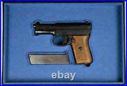 PISTOL GUN PRESENTATION CUSTOM DISPLAY CASE BOX for MAUSER m1910 cal. 6,35 mm