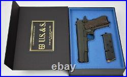 PISTOL GUN PRESENTATION CUSTOM DISPLAY CASE BOX for U. S. & S. M1911 A1 colt