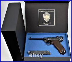 PISTOL PRESENTATION CUSTOM DISPLAY CASE BOX for SWISS W+F LUGER P06 4 3/4 7,65