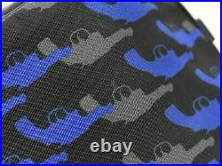 PRADA Tessuto Gun Printed Nylon Pouch Case Hand Bag Black Blue Gray Silver Italy