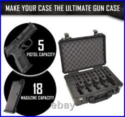 Pelican 1500 case with blue 5 handgun 18 magazine insert as pictured