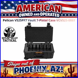 Pelican V525PF7 Vault 7-Pistol Case VCV525-0061-BLK, Black, High-impact polymer