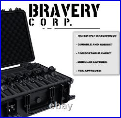 Pistol Case 4-8 Pistol & 4-16 Magazine Pre-Cut Foam Shock Proof Waterproof Hard