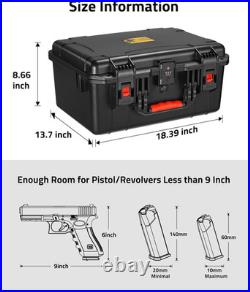 Pistol Case, Built-In Lock TSA Gun Case for 5 Pistol Case, 22 Magazines, 45 Bull