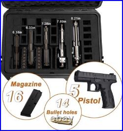 Pistol Case for Multi Handguns Waterproof Hard Shell Gun Cases with Pre-Cut Fo