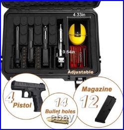 Pistol Case for Multi Handguns Waterproof Hard Shell Gun Cases with Pre-Cut Fo