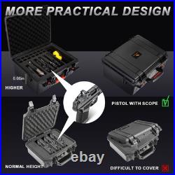 Pistol Case for Multi Handguns Waterproof Hard Shell Handgun Case with Pre-Cut