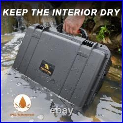 Pistol Case for Multi Handguns Waterproof Hard Shell Handgun Case with Pre-Cut