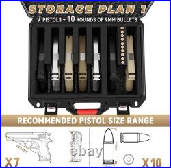 Pistol Case with 2 TSA Locks, TSA Approved Hard Gun Case for Handguns, Holds Mul