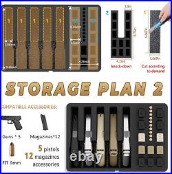 Pistol Case with 2 TSA Locks, TSA Approved Hard Gun Case for Handguns, Holds Mul