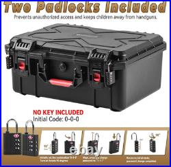 Pistol Case with 2 TSA Locks, TSA Approved Hard Gun Case for Handguns, Holds Mul
