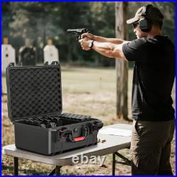 Pistol Gun Case, Hard Waterproof Tsa-Approved Gun Case, Holds Multiple Pistols a