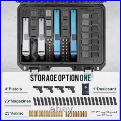 Pistol Gun Case, Hard Waterproof Tsa-Approved Gun Case, Holds Multiple Pistols a