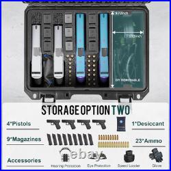 Pistol Gun Case, Hard Waterproof Tsa-Approved Gun Case, Holds Multiple Pistols a