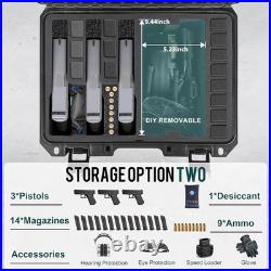Pistol Gun Case, Hard Waterproof Tsa-Approved Gun Case, Holds Multiple Pistols a
