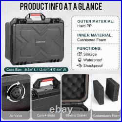 Pistol Gun Case, Hard Waterproof Tsa-Approved Gun Case, Holds Multiple Pistols a