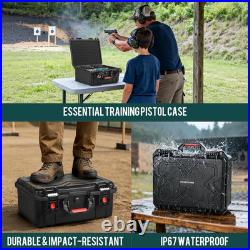 Pistol Gun Case, Hard Waterproof Tsa-Approved Gun Case, Holds Multiple Pistols a