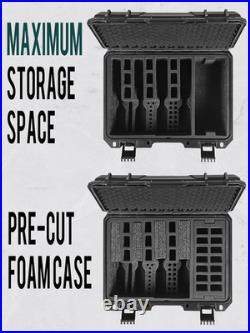 Pistol Gun Case, Hard Waterproof Tsa-Approved Gun Case, Holds Multiple Pistols a