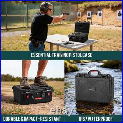 Pistol Gun Case, Hard Waterproof Tsa-Approved Gun Case, Holds Multiple Pistols a