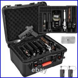 Pistol Gun Case Hold Multiple Handguns Pre cut Waterproof Hard Shell LUGE8Q-BK