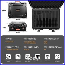Pistol Gun Case Hold Multiple Handguns Pre cut Waterproof Hard Shell LUGE8Q-BK