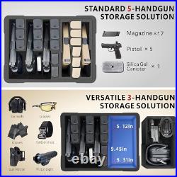 Pistol Gun Case for 5 Handguns Holds Multiple Handguns Case & 17 Magazines T Pistol Gun Case for 5 Handguns Holds Multiple Handguns Case & 17 Magazines T