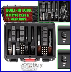 Pistol Gun Case for Handguns, Holds Multiple Pistols Case Built-In Two TSA Appro