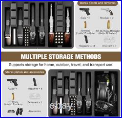 Pistol Gun Case for Handguns, Holds Multiple Pistols Case Built-In Two TSA Appro