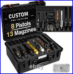 Pistol Gun Case for Multi Handguns Hold Multiple Pistols & Magazines, Pre-Cut